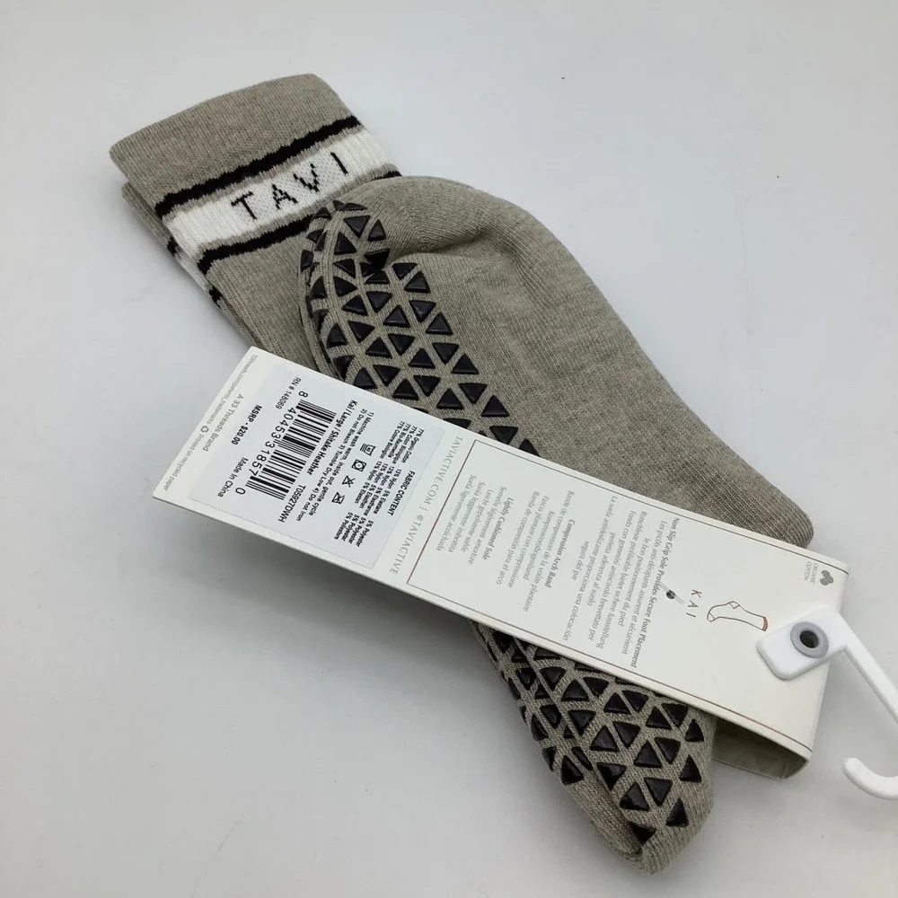 Tavi‎ Grip Kai Socks Shitake Heather Organic Cotton Crew Size Large New